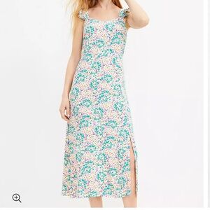 Loft Ruffle Strap midi dress